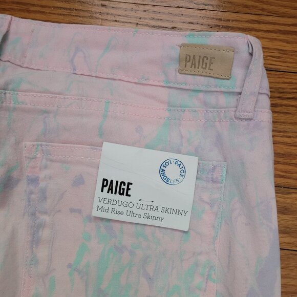 NWT PAIGE | Verdugo Ultra Skinny Mid Rise Patterned Jeans | Sz. 31 - Picture 11 of 11